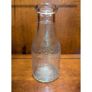 North Carolina Liquid Bottle One Pint NC Approved 5 Cent Deposit Milk Vintage